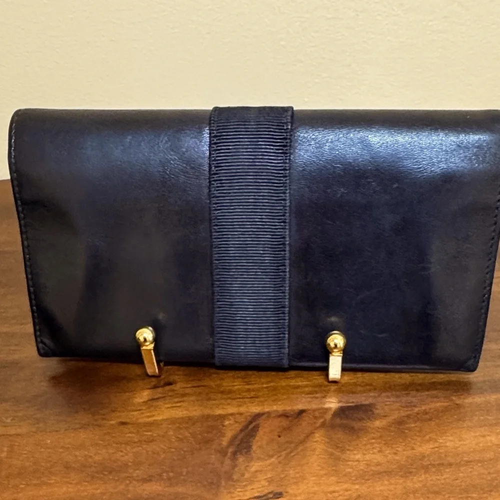 Salvatore Ferragamo Vera Ribbon Black Leather Wallet